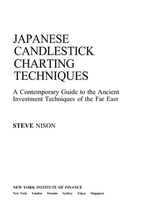 Japanese candlesticks charting techniques steve nison PDF