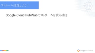 Google Cloud Pub/Subでストリームを読み書き
ストリーム処理しよう！
 