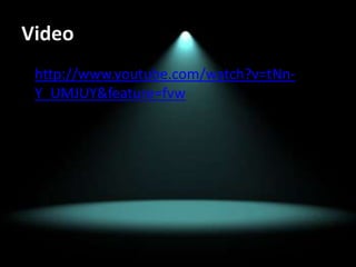 Videohttp://www.youtube.com/watch?v=tNn-Y_UMJUY&feature=fvw