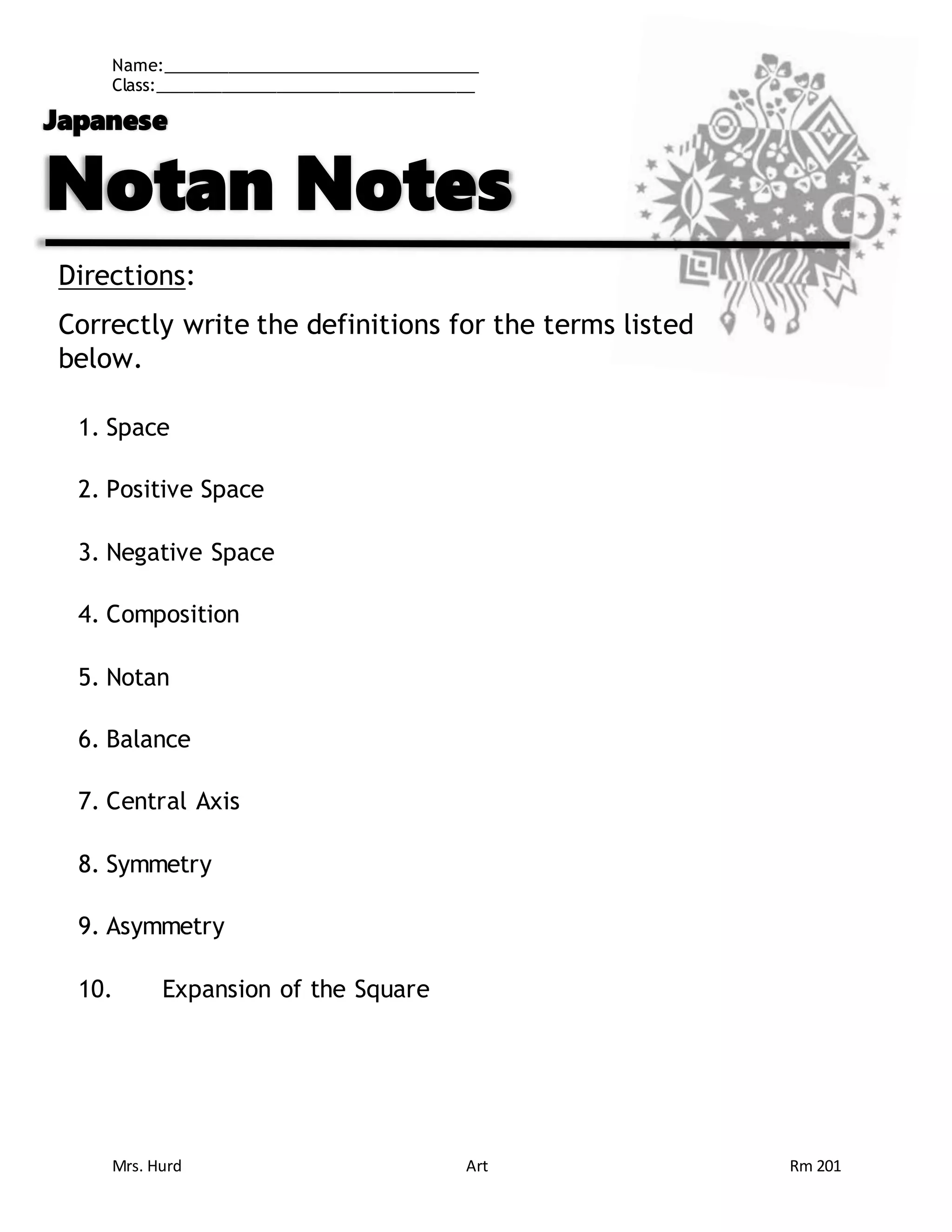 Japanese Note Names Japanese notans | DOCX