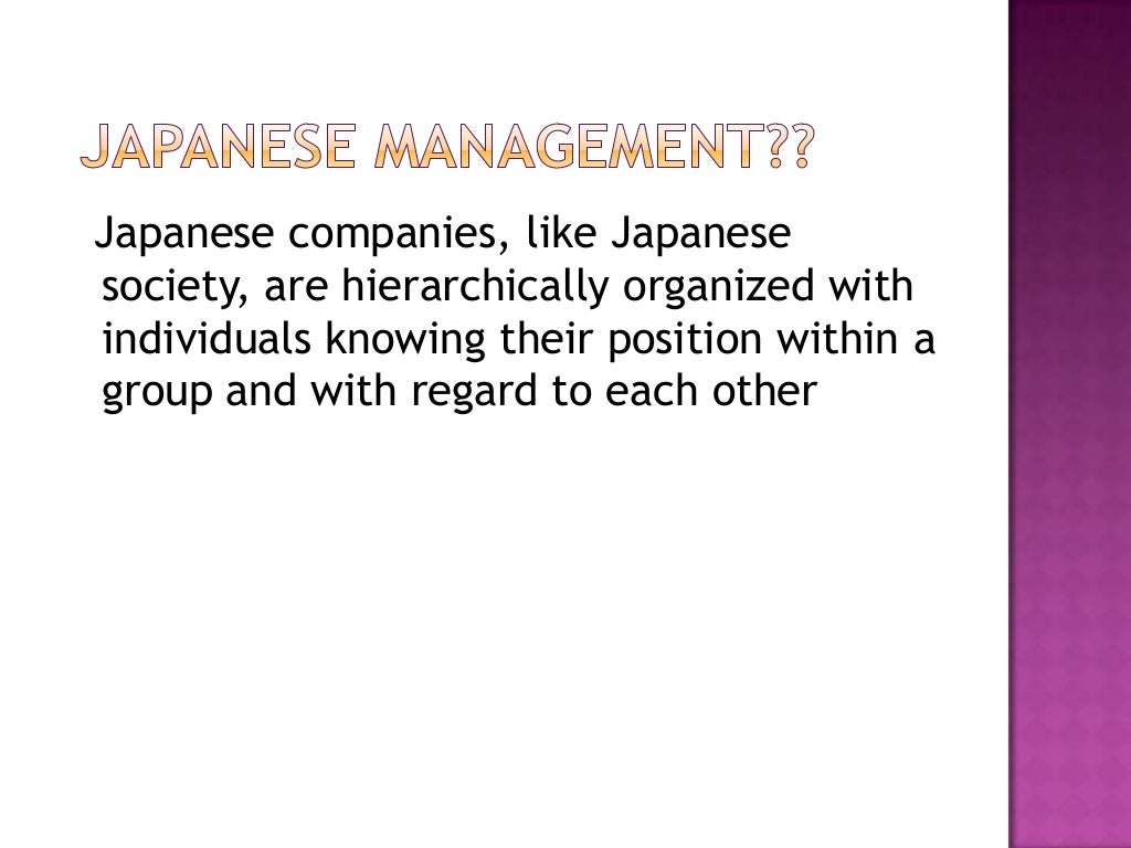 Japanese style of management