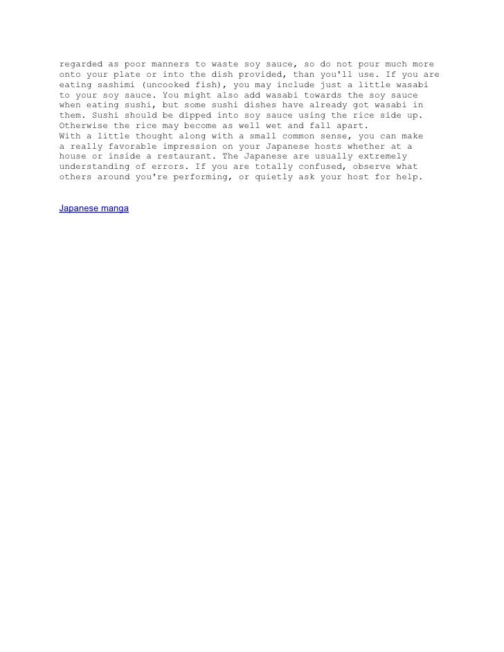 Japanese table manners