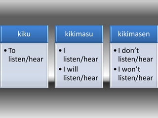 Japanese Verb Conjugation Part 1 | PPTX