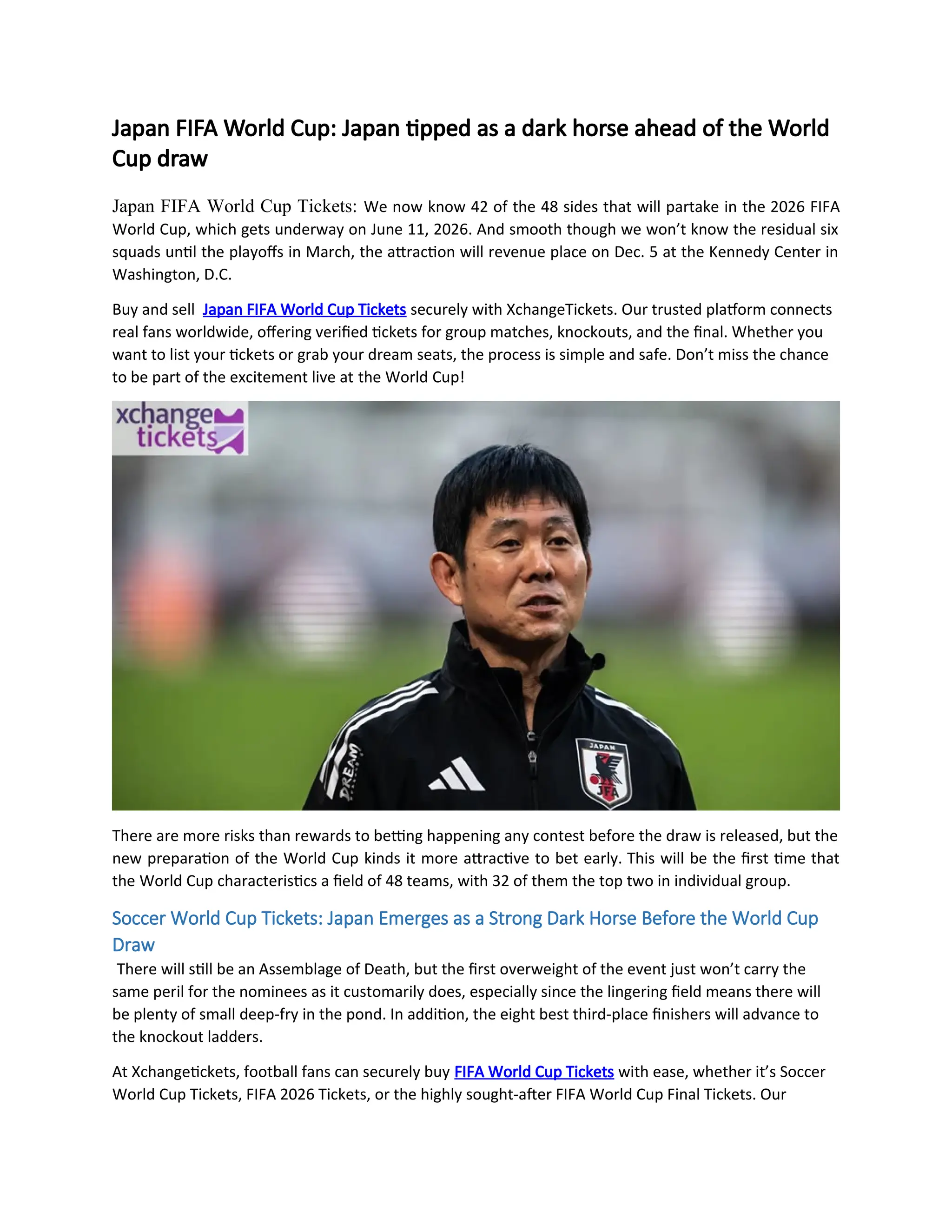 Japan FIFA World Cup Japan tipped as a dark horse ahead of the World ...