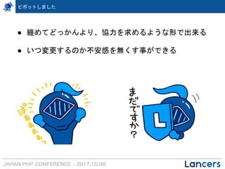 ピボットしました
● 纏めてどっかんより、協力を求めるような形で出来る
● いつ変更するのか不安感を無くす事ができる
 