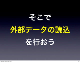 Saturday, November 26, 11   107
 