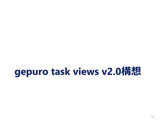 gepuro task views v2.0構想
14
 