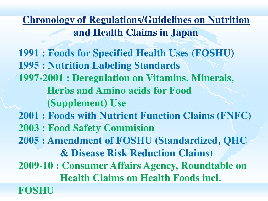 Japan Regulations & Guidelines for Functional Foods