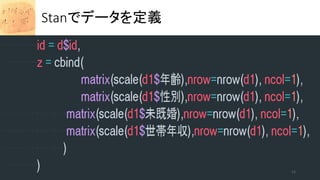 Stanでデータを定義
11
 