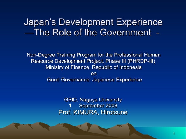 Japan’s development experience edited | PPT