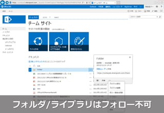 フォルダ/ライブラリはフォロー不可
 