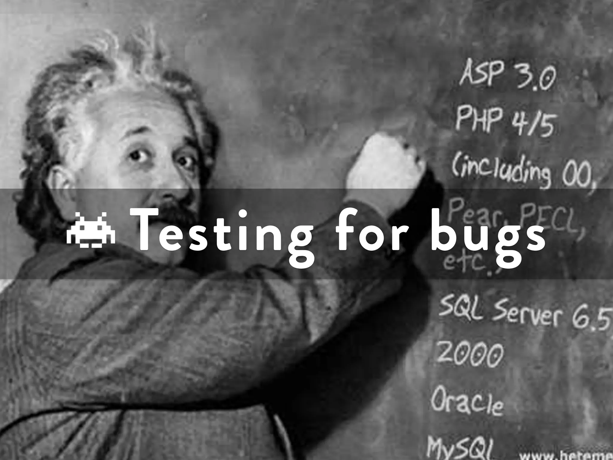 Testing for bugs 
 