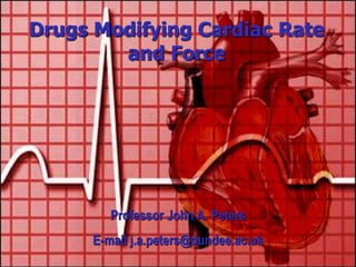 Professor John A. Peters
E-mail j.a.peters@dundee.ac.uk
Drugs Modifying Cardiac Rate
and Force
 
