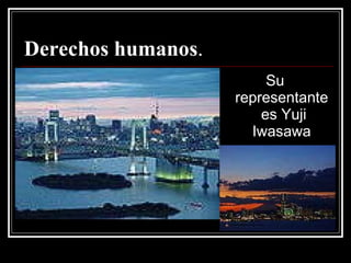 Derechos humanos . Su representante  es Yuji Iwasawa 