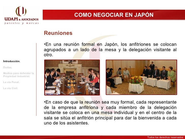 Japón, el protocolo