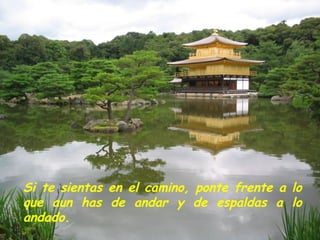 Si te sientas en el camino, ponte frente a lo que aun has de andar y de espaldas a lo andado. 