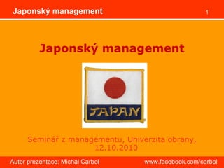 Japonský management ,[object Object]
