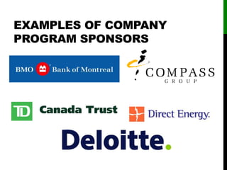 EXAMPLES OF COMPANY
PROGRAM SPONSORS
 