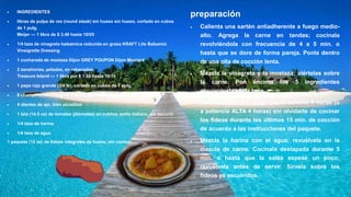  INGREDIENTES
 libras de pulpa de res (round steak) sin hueso sin hueso, cortado en cubos
de 1 pulg.
Meijer — 1 libra de $ 3.49 hasta 10/05
 1/4 taza de vinagreta balsámica reducida en grasa KRAFT Lite Balsamic
Vinaigrette Dressing
 1 cucharada de mostaza Dijon GREY POUPON Dijon Mustard
 2 zanahorias, peladas, en rebanadas
Treasure Island — 1 libra por $ 1.99 hasta 10/11
 1 papa roja grande (3/4 lb), cortada en cubos de 1 pulg.
 8 champiñones (hongos) frescos, en rebanadas
 4 dientes de ajo, bien picaditos
 1 lata (14.5 oz) de tomates (jitomates) en cubitos estilo italiano, sin escurrir
 1/4 taza de harina
 1/4 taza de agua
1 paquete (12 oz) de fideos integrales de huevo, sin cocinar
preparación
 Calienta una sartén antiadherente a fuego medio-
alto. Agrega la carne en tandas; cocínala
revolviéndola con frecuencia de 4 a 5 min. o
hasta que se dore de forma pareja. Ponla dentro
de una olla de cocción lenta.
 Mezcla la vinagreta y la mostaza; viértelas sobre
la carne. Pon encima los 5 ingredientes
siguientes; pon la tapa.
 Cocina la carne a fuego BAJO durante 8 horas (o
a potencia ALTA 4 horas) sin olvidarte de cocinar
los fideos durante los últimos 15 min. de cocción
de acuerdo a las instrucciones del paquete.
 Mezcla la harina con el agua; revuélvela en la
mezcla de carne. Cocínala destapada durante 5
min. o hasta que la salsa espese un poco;
revuélvela antes de servir. Sírvela sobre los
fideos ya escurridos.
 