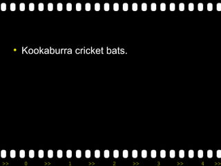 >> 0 >> 1 >> 2 >> 3 >> 4 >>
• Kookaburra cricket bats.
 