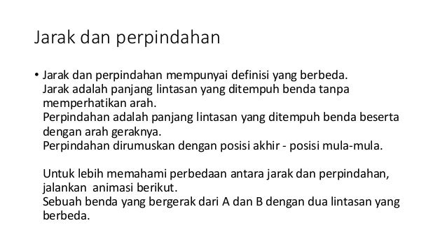 Jarak Dan Perpindahan