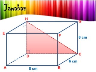 Jawaban
A B
C
D
E
F
G
H
8 cm
6 cm
6 cm
 