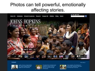 7. Tell stories.



Facts and figures
can draw attention,
but narratives have
the ability to trigger
emotions, which are
the ultimate drivers
of action.
 