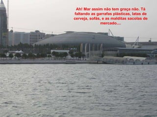 Ah! Mar assim não tem graça não. Tá faltando as garrafas plásticas, latas de cerveja, sofás, e as malditas sacolas de mercado.... 