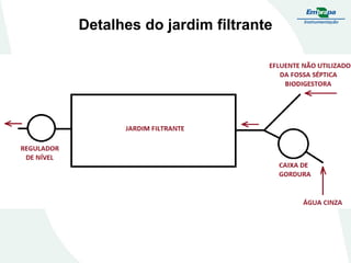 Detalhes do jardim filtrante
 
