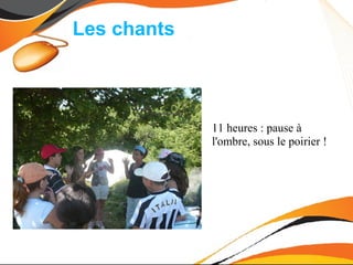 Les chants



             11 heures : pause à
             l'ombre, sous le poirier !
 