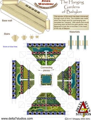 Papercraft Jardines colgantes de babilonia