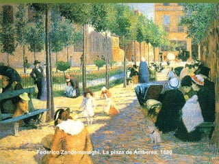 Federico Zandemeneghi. La plaza de Amberes, 1880 