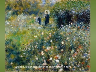 Renoir. Mujer con sombrilla en un jardín, h 1876 