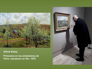 Alfred Sisley.  Primavera en los alrededores de Paris, manzanos en flor, 1879 