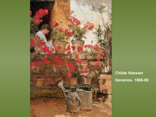Childe Hassam Geranios. 1888-89 