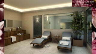 Área de repouso com
sauna e duchas
 