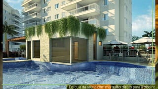 Edícula da sauna com mergulho direto para a piscina
 