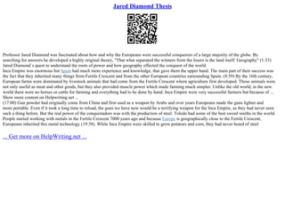 Jared Diamond Thesis | PPT