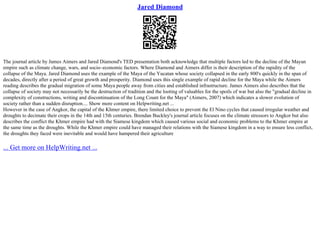 Jared Diamond Thesis | PPT