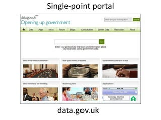 Single-point portal




  data.gov.uk
 