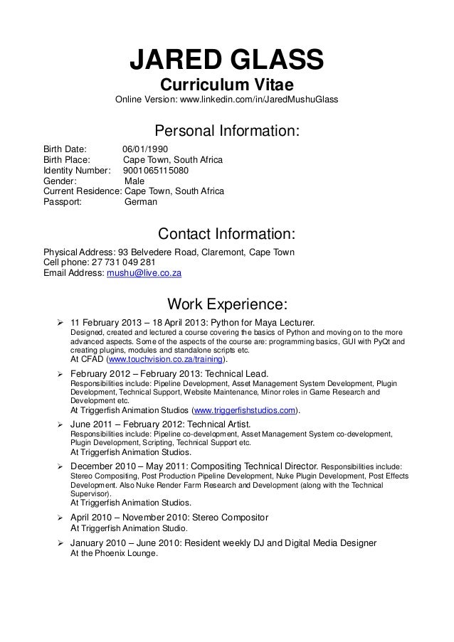game programmer resume