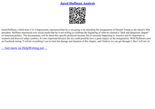 Jared Huffman Analysis | PPT