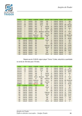_________________________________________________________________________	
Jargões do Trader
Todos os direitos reservados - Scalper Trader 88	
	
Jargões do Trader
_________________________________________________________________________	
	
	
	
Repare que às 10:08:03, algum player “Tomou” 5 lotes, reduzindo a quantidade
na venda de 180 lotes para 175 lotes.
	
	
 