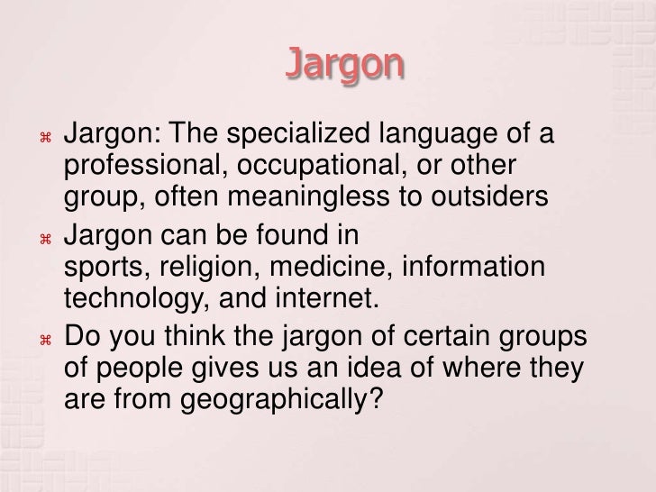 Jargon And Dialect P Pt