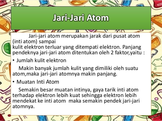 Jari jari atom dan energi ionisasi