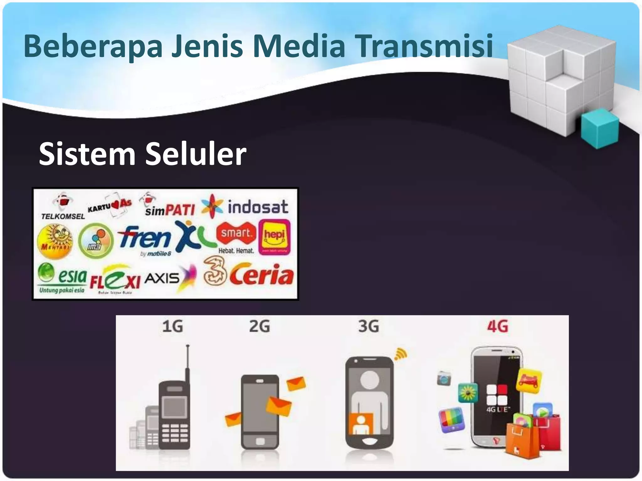Beberapa Jenis Media Transmisi
Sistem Seluler
 