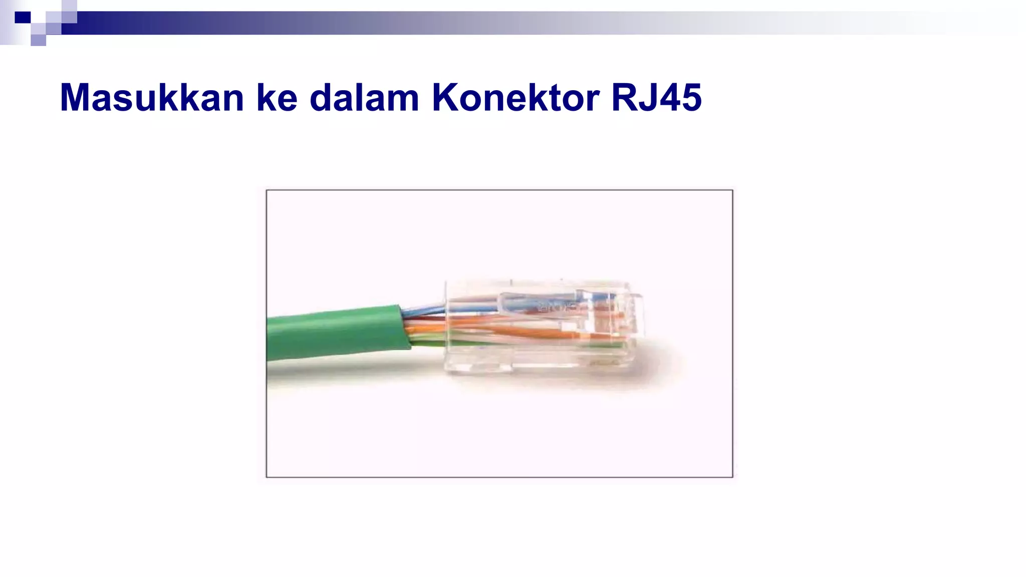Masukkan ke dalam Konektor RJ45
 