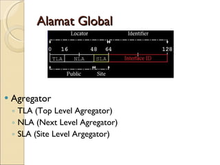Alamat Global Agregator TLA (Top Level Agregator) NLA (Next Level Agregator) SLA (Site Level Argegator) 