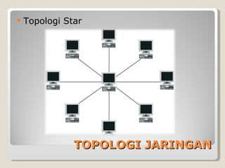    Topologi Star




               TOPOLOGI JARINGAN
 