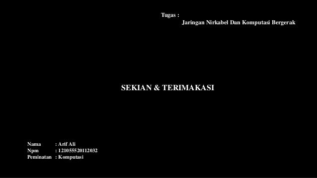Jaringan Nirkabel Dan Komputasi Bergerak